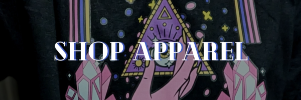 Which glowing writing saying shop apparel